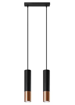 Czarno-miedziana lampa wisząca nad wyspę - EXX245-Loper ze sklepu Edinos.pl w kategorii Lampy wiszące - zdjęcie 173333404