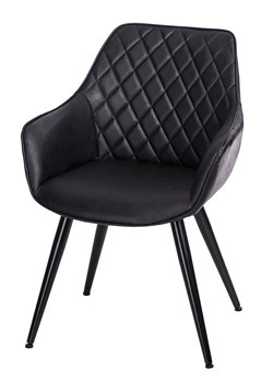 Czarne krzesło z pikowanym oparciem - Horus ze sklepu Edinos.pl w kategorii Krzesła - zdjęcie 173333493
