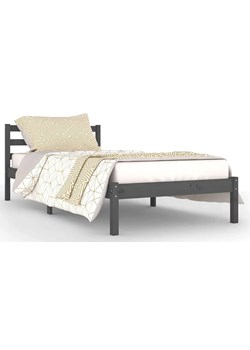 Szare drewniane łóżko z zagłowkiem 90x200 cm - Lenar 3X ze sklepu Edinos.pl w kategorii Łóżka i materace - zdjęcie 173333671