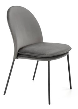 Szare nowoczesne krzesło welurowe - Tazo ze sklepu Edinos.pl w kategorii Krzesła - zdjęcie 173333693