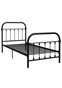 Czarne metalowe łóżko industrialne 90x200 cm - Asal ze sklepu Edinos.pl w kategorii Łóżka i materace - zdjęcie 173333773