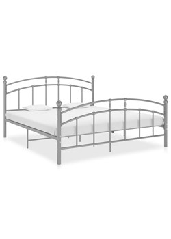 Szare metalowe łóżko dwuosobowe 140x200 cm - Enelox ze sklepu Edinos.pl w kategorii Łóżka i materace - zdjęcie 173333823