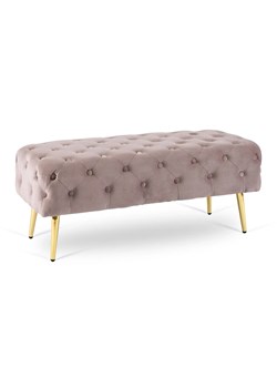 Pikowana ławka do przedpokoju glamour różowy + złoty - Agva ze sklepu Edinos.pl w kategorii Zestawy mebli do przedpokoju - zdjęcie 173333863