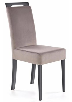 Grafitowe bukowe krzesło z popielatą tapicerką -Tridin ze sklepu Edinos.pl w kategorii Krzesła - zdjęcie 173334123