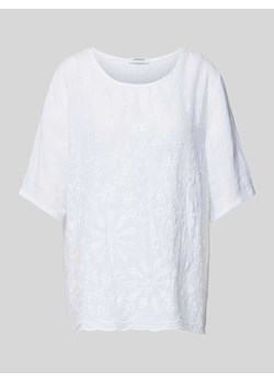 Bluzka lniana z fakturowanym wzorem model ‘La44ura’ ze sklepu Peek&Cloppenburg  w kategorii Bluzki damskie - zdjęcie 173334801