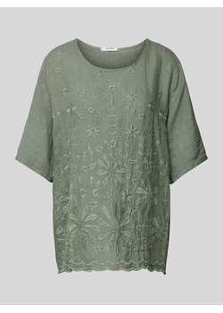 Bluzka lniana z fakturowanym wzorem model ‘La44ura’ ze sklepu Peek&Cloppenburg  w kategorii Bluzki damskie - zdjęcie 173334851