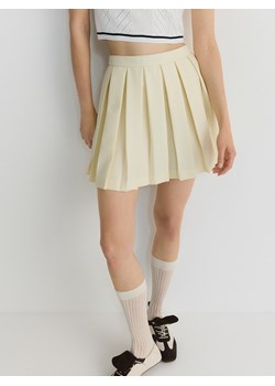 Reserved - Plisowana spódnica mini w sportowym stylu - jasnożółty ze sklepu Reserved w kategorii Spódnice - zdjęcie 173335451