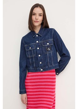 Calvin Klein Jeans kurtka jeansowa damska kolor niebieski przejściowa J20J223670 ze sklepu ANSWEAR.com w kategorii Kurtki damskie - zdjęcie 173336870