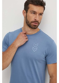 Hummel t-shirt Active męski kolor niebieski gładki 224499 ze sklepu ANSWEAR.com w kategorii T-shirty męskie - zdjęcie 173337573