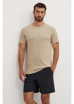 Hummel t-shirt Active męski kolor beżowy gładki 224499 ze sklepu ANSWEAR.com w kategorii T-shirty męskie - zdjęcie 173337583