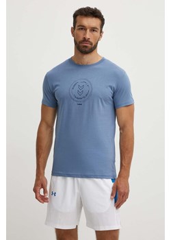 Hummel t-shirt Active Circle męski kolor niebieski z nadrukiem 224521 ze sklepu ANSWEAR.com w kategorii T-shirty męskie - zdjęcie 173337592