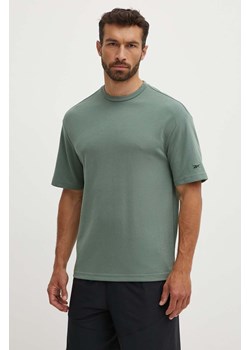Reebok t-shirt Active Collective męski kolor zielony gładki 100075747 ze sklepu ANSWEAR.com w kategorii T-shirty męskie - zdjęcie 173337610