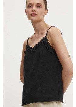 Answear Lab top bawełniany kolor czarny gładka ze sklepu ANSWEAR.com w kategorii Bluzki damskie - zdjęcie 173337694