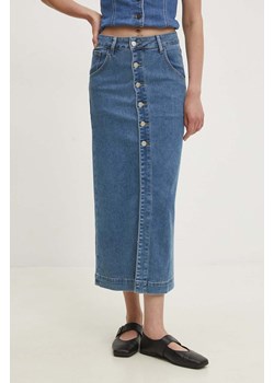 Answear Lab spódnica jeansowa kolor niebieski midi prosta ze sklepu ANSWEAR.com w kategorii Spódnice - zdjęcie 173337724