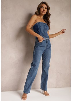 Niebieskie Bawełniane Klasyczne Jeansy o Prostym Kroju Varite ze sklepu Renee odzież w kategorii Jeansy damskie - zdjęcie 173337774