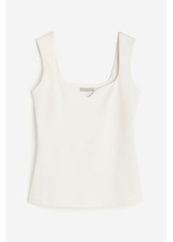 H & M - Top z dekoltem w serce - Biały ze sklepu H&M w kategorii Bluzki damskie - zdjęcie 173339702