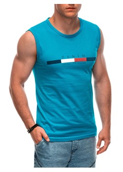 Bokserka męska z nadrukiem 1955S - turkusowa ze sklepu Edoti w kategorii T-shirty męskie - zdjęcie 173351034