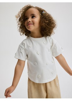 Reserved - T-shirt z aplikacją - złamana biel ze sklepu Reserved w kategorii Bluzki dziewczęce - zdjęcie 173352180