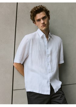 Reserved - Lniana koszula oversize - biały ze sklepu Reserved w kategorii Koszule męskie - zdjęcie 173352221