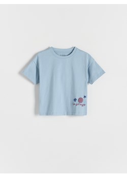 Reserved - T-shirt oversize z aplikacją - jasnoniebieski ze sklepu Reserved w kategorii Koszulki niemowlęce - zdjęcie 173352284