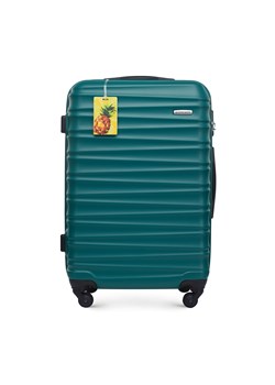 Średnia walizka z ABS - u z identyfikatorem zielona ze sklepu WITTCHEN w kategorii Walizki - zdjęcie 173352830