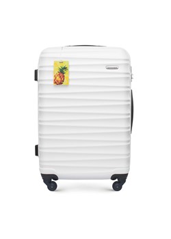 Średnia walizka z ABS - u z identyfikatorem biała ze sklepu WITTCHEN w kategorii Walizki - zdjęcie 173352832