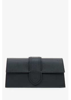 Estro: Mała czarna torebka damska z włoskiej skóry naturalnej Premium ze sklepu Estro w kategorii Listonoszki - zdjęcie 173354651