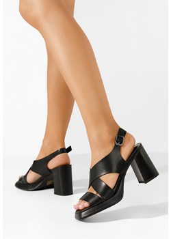 Czarne sandały damskie skórzane Sianna ze sklepu Zapatos w kategorii Sandały damskie - zdjęcie 173354702