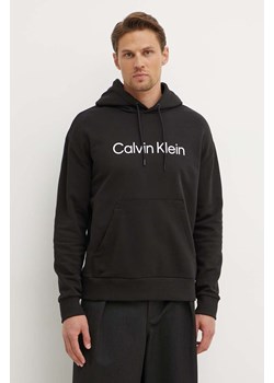 Calvin Klein bluza bawełniana męska kolor czarny z kapturem z aplikacją ze sklepu ANSWEAR.com w kategorii Bluzy męskie - zdjęcie 173354834