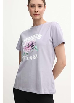 Guess t-shirt PEONY damski kolor różowy V4YI15 J1314 ze sklepu ANSWEAR.com w kategorii Bluzki damskie - zdjęcie 173355004