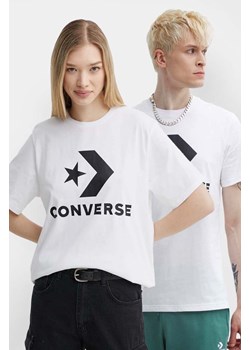 Converse t-shirt bawełniany kolor biały z nadrukiem ze sklepu ANSWEAR.com w kategorii T-shirty męskie - zdjęcie 173355341
