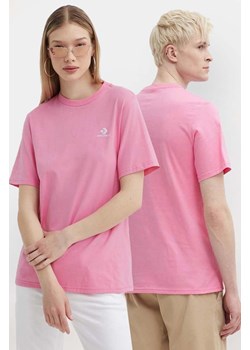 Converse t-shirt bawełniany kolor różowy gładki ze sklepu ANSWEAR.com w kategorii Bluzki damskie - zdjęcie 173355350