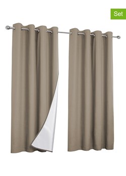 IDOMYA Essentials Zasłony (2 szt.) w kolorze szarobrązowym - 240 x 135 cm ze sklepu Limango Polska w kategorii Zasłony - zdjęcie 173357281