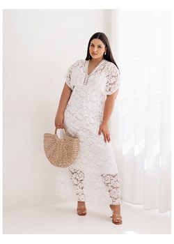 Koronkowa sukienka PLUS SIZE maxi AMELIE - biała ze sklepu magmac.pl w kategorii Sukienki - zdjęcie 173359740