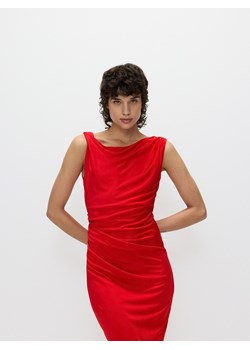 Reserved - Sukienka z drapowaniem - czerwony ze sklepu Reserved w kategorii Sukienki - zdjęcie 173360020