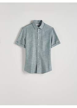 Reserved - Koszula regular z krótkim rękawem - morski ze sklepu Reserved w kategorii Koszule męskie - zdjęcie 173360034
