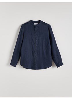 Reserved - Lniana koszula regular fit - granatowy ze sklepu Reserved w kategorii Koszule męskie - zdjęcie 173360111