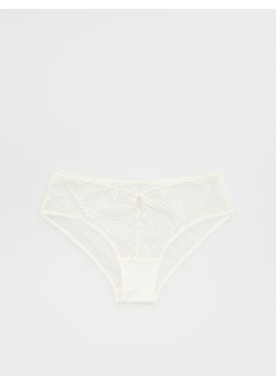 Reserved - Majtki bikini z koronki - złamana biel ze sklepu Reserved w kategorii Majtki damskie - zdjęcie 173360162