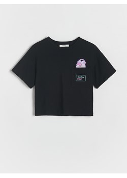 Reserved - T-shirt Pusheen - czarny ze sklepu Reserved w kategorii Bluzki dziewczęce - zdjęcie 173360240