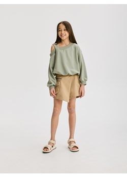 Reserved - Jeansowe szorty imitujące spódnicę - beżowy ze sklepu Reserved w kategorii Spodenki dziewczęce - zdjęcie 173360252