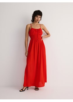 Reserved - Sukienka z wiskozy - pomarańczowy ze sklepu Reserved w kategorii Sukienki - zdjęcie 173360380