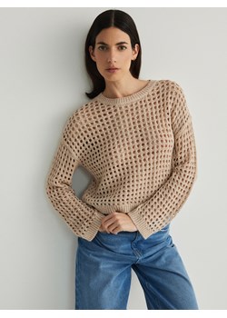 Reserved - Ażurowy sweter - beżowy ze sklepu Reserved w kategorii Swetry damskie - zdjęcie 173360483