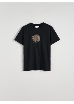 Reserved - T-shirt regular z nadrukiem - czarny ze sklepu Reserved w kategorii T-shirty męskie - zdjęcie 173360550