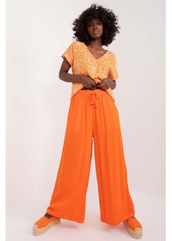 Pomarańczowe spodnie Wide Leg Sublevel Palazzo z wiskozy ze sklepu 5.10.15 w kategorii Spodnie damskie - zdjęcie 173362111
