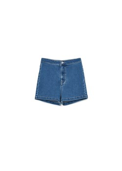 Cropp - Szorty denim z wysokim stanem - niebieski ze sklepu Cropp w kategorii Szorty - zdjęcie 173362981