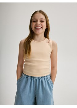 Reserved - Top z wycięciami - jasnopomarańczowy ze sklepu Reserved w kategorii Bluzki dziewczęce - zdjęcie 173363143