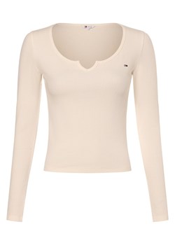 Tommy Jeans Damska koszulka z długim rękawem Kobiety Bawełna écru jednolity ze sklepu vangraaf w kategorii Bluzki damskie - zdjęcie 173363541