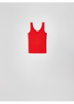 Reserved - Prążkowany top z wiskozy - czerwony ze sklepu Reserved w kategorii Bluzki damskie - zdjęcie 173365721
