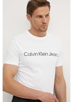Calvin Klein Jeans t-shirt bawełniany męski kolor biały z nadrukiem J30J322552 ze sklepu ANSWEAR.com w kategorii T-shirty męskie - zdjęcie 173366192