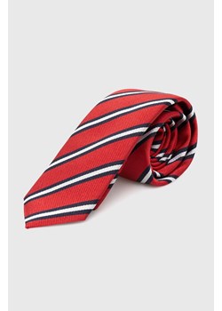 HUGO krawat kolor czerwony 50520650 ze sklepu ANSWEAR.com w kategorii Krawaty - zdjęcie 173366212
